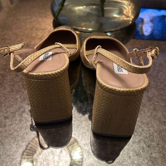 Steve Madden Becka Raffia Slingback Heels - Picture 3 of 5